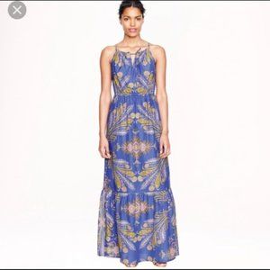 J Crew Blue Paisley Maxi Dress